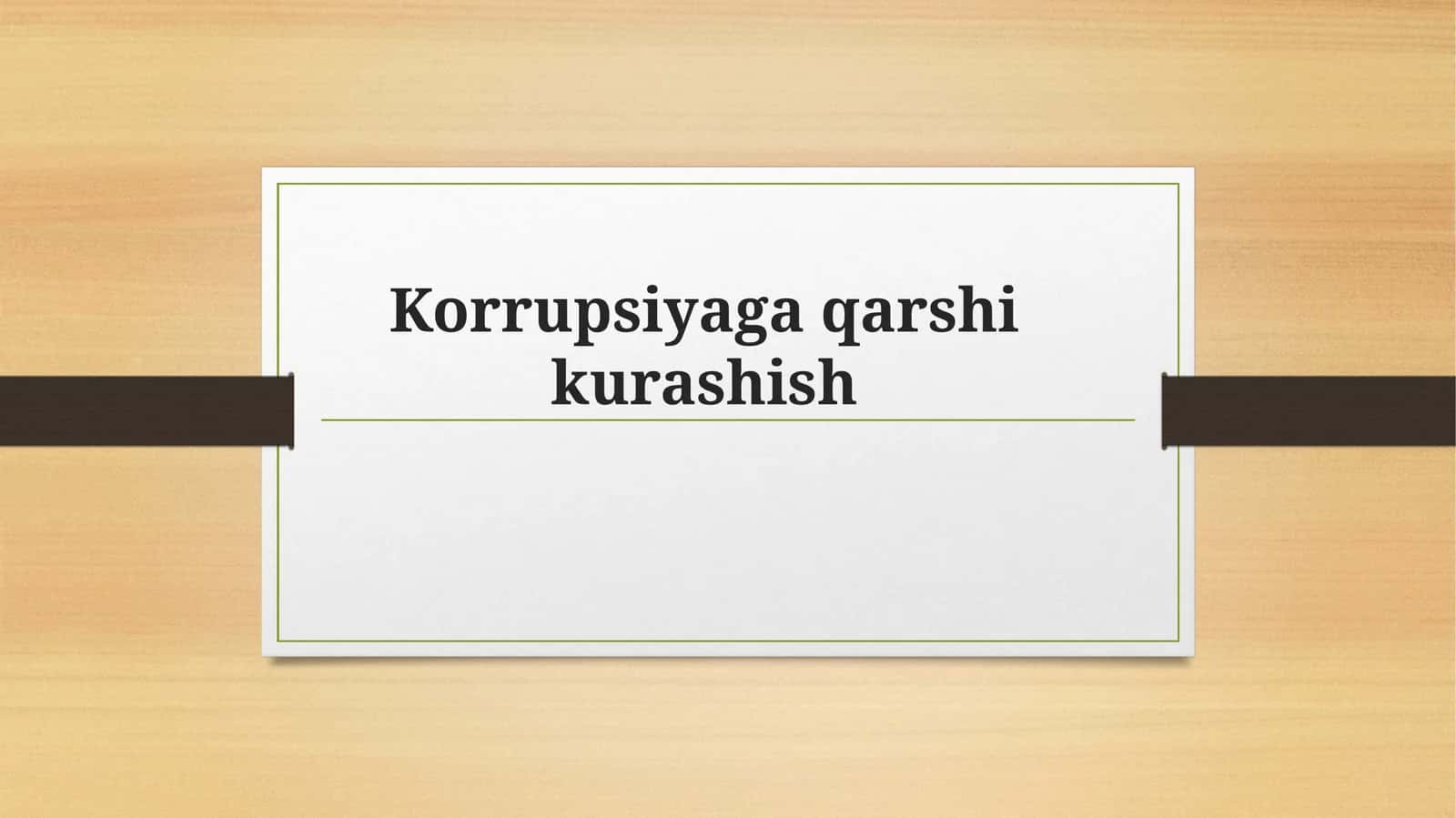 Korrupsiyaga qarshi kurashish
