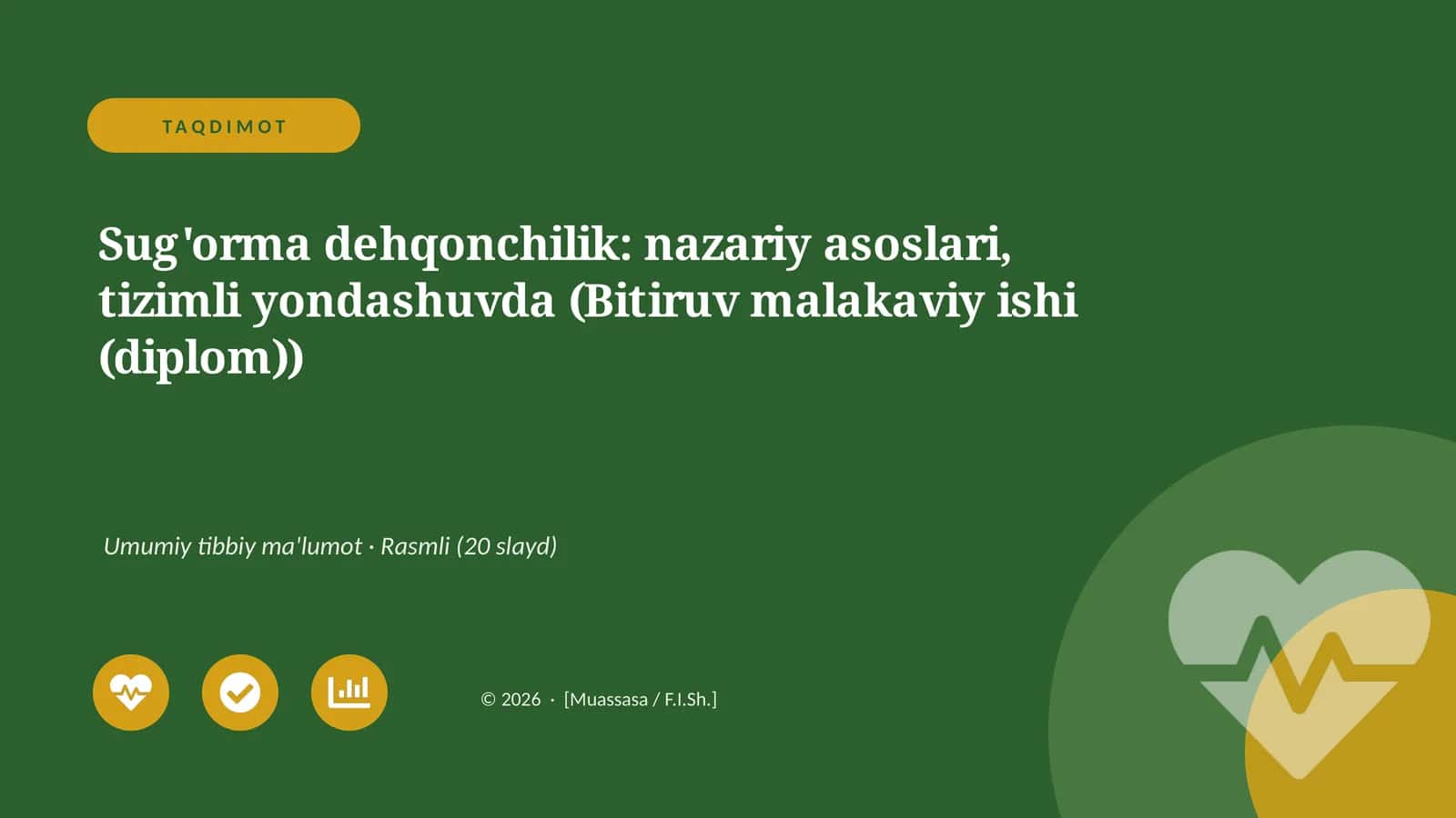 Sug'orma dehqonchilik: nazariy asoslari, tizimli yondashuvda