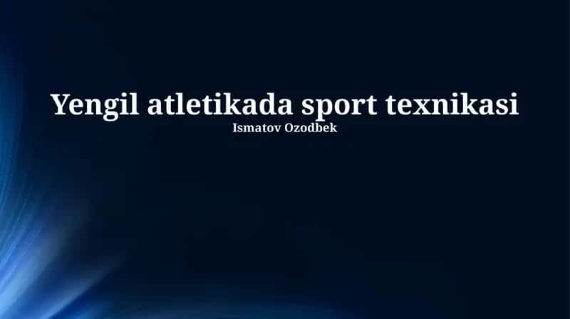 Atletikada sport texnikasi