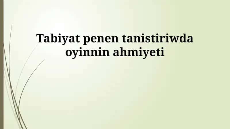 Tábiyat Penen Tanısıw