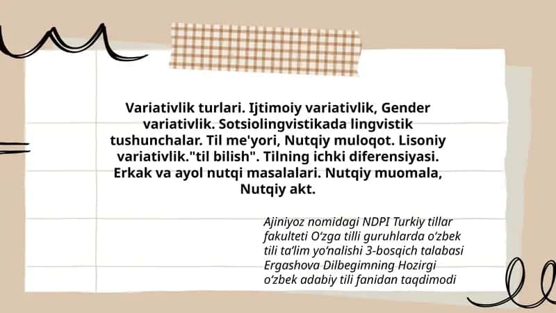 O‘zga tillar fakulteti O‘zbek tili ta’lim yo‘nalishi