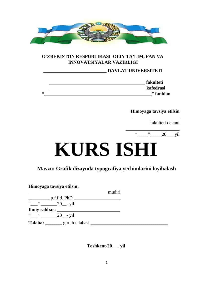 Grafik dizaynda typografiya yechimlarini loyihalash