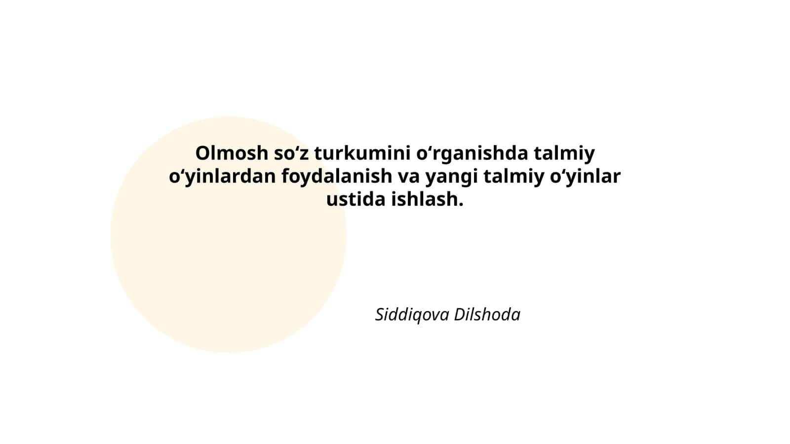 Olmosh soʻz turkumini oʻrganishda talmiy oʻyinlar