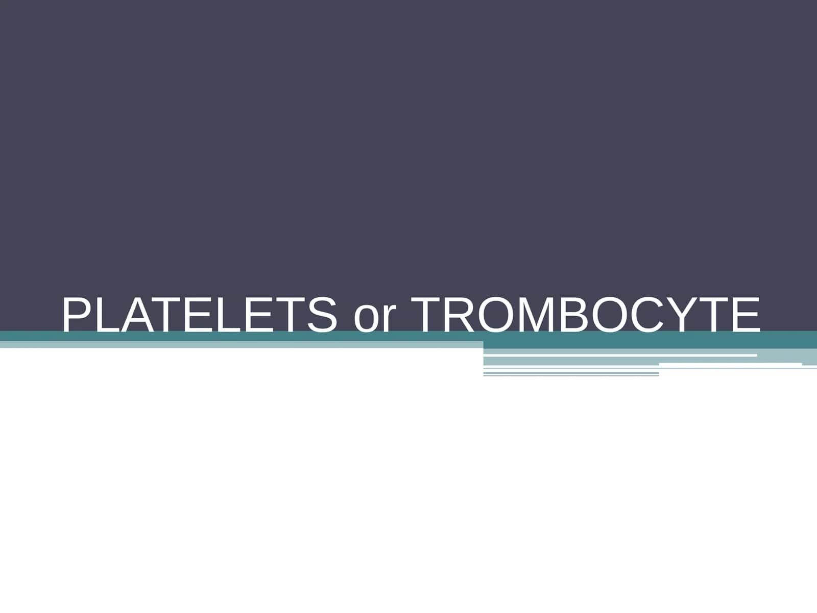 PLATELETS or TROMBOCYTE