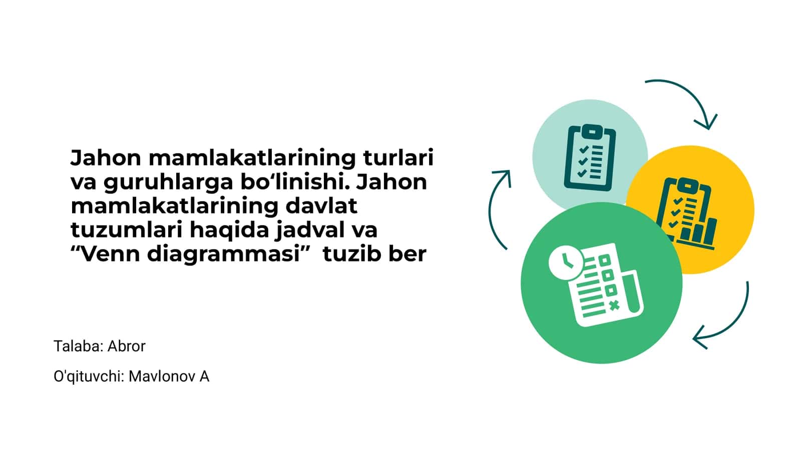 Jahon mamlakatlarining turlari