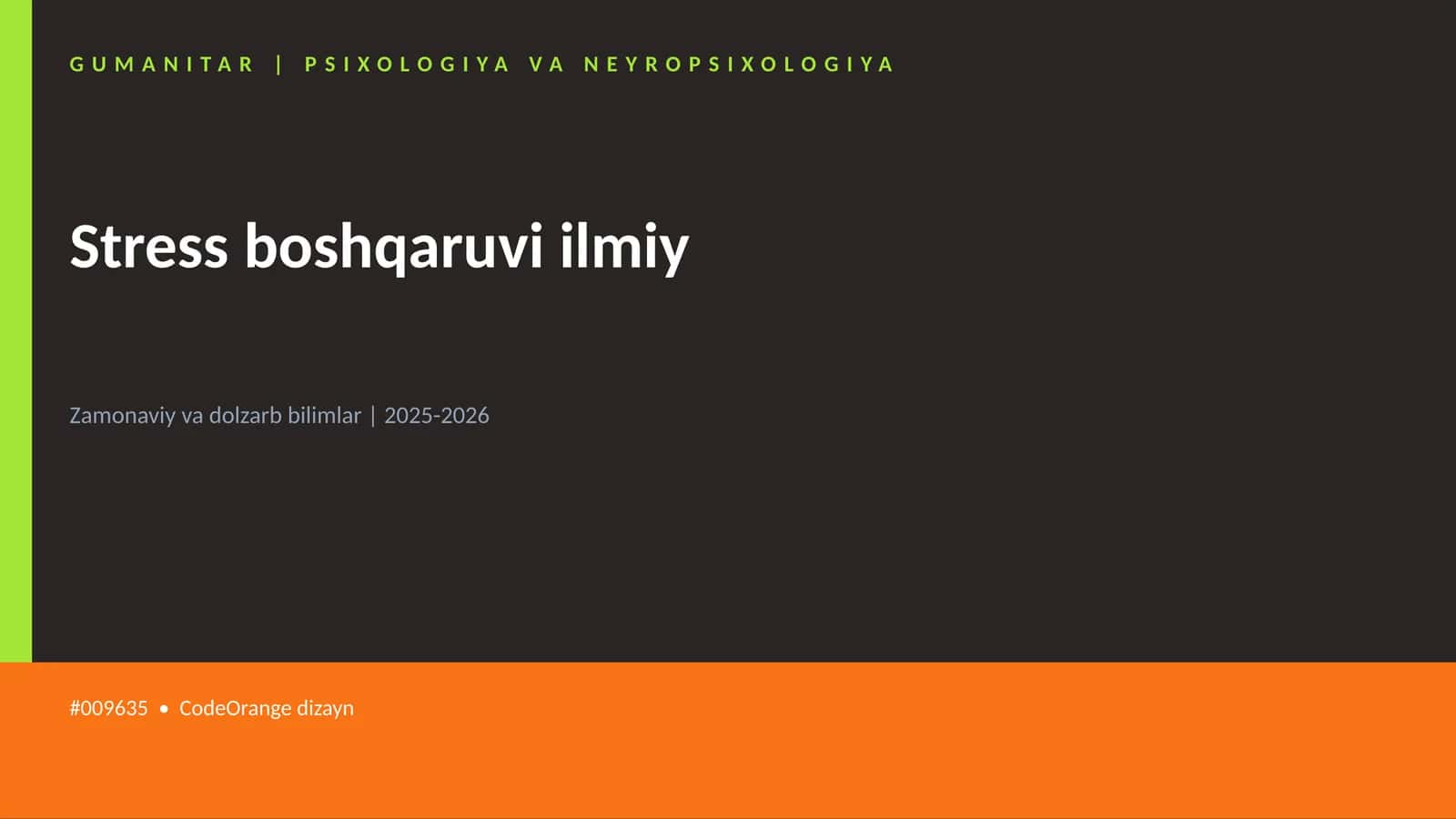 Stress boshqaruvi ilmiy