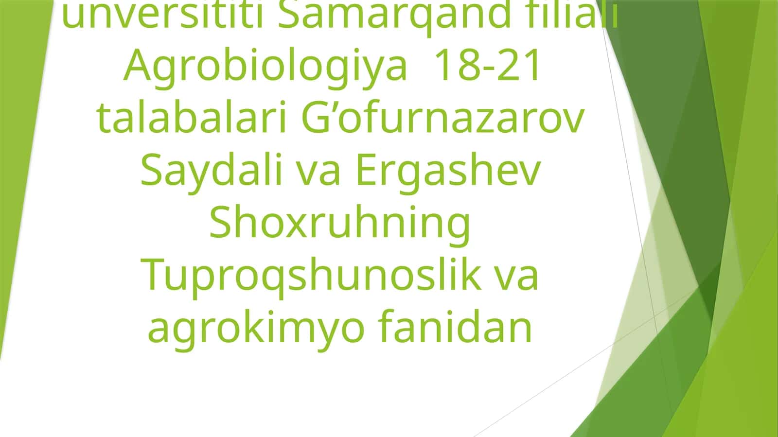 Tuproqning fizik va mexanik xossalari