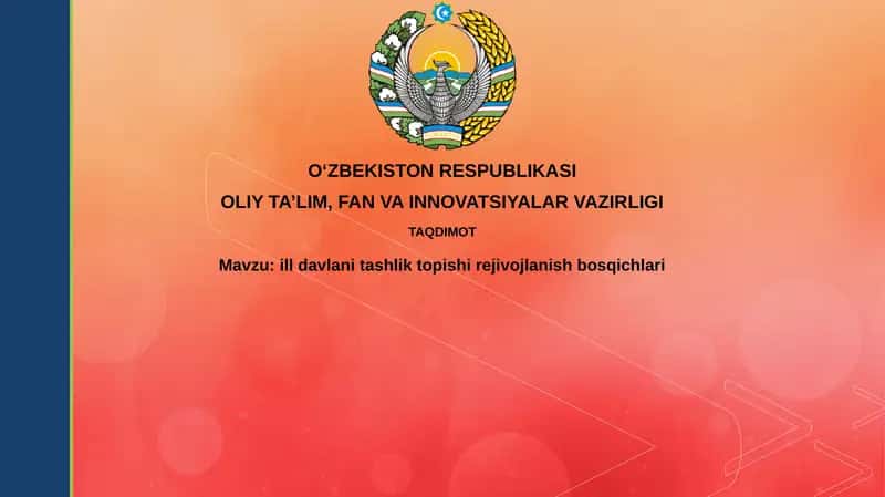 illdavlanitashlik topish irejivojlanish bosqichlari