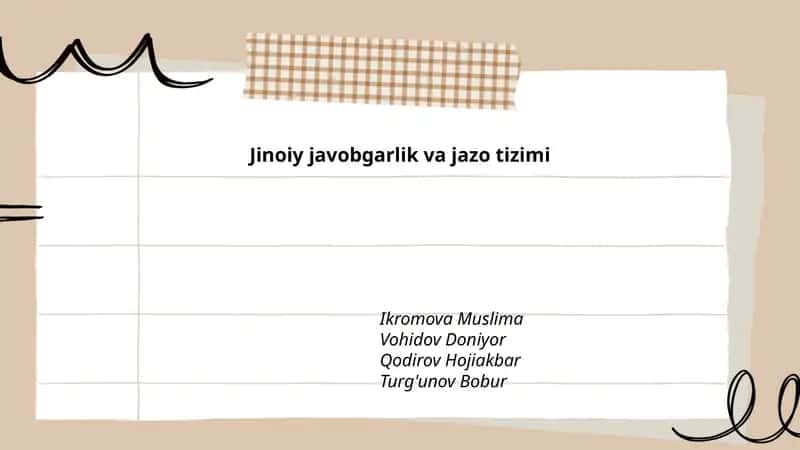 Jinoiy javobgarlik va jazo tizimi