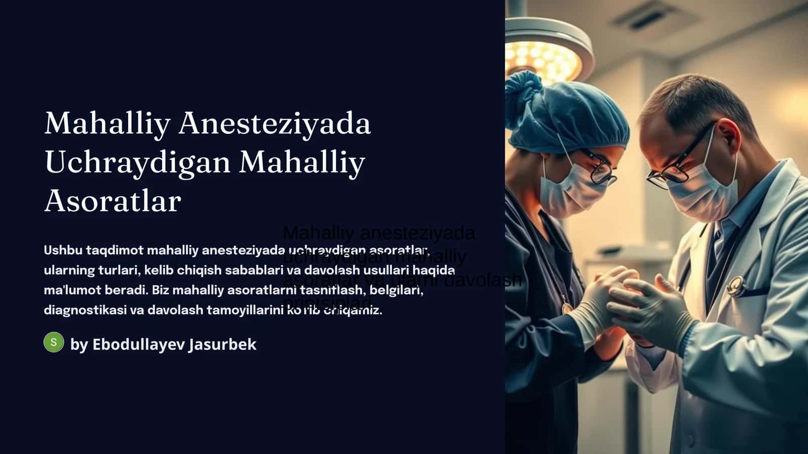 Mahalliy Anesteziyada Uchraydigan Mahalliy Asoratlar
