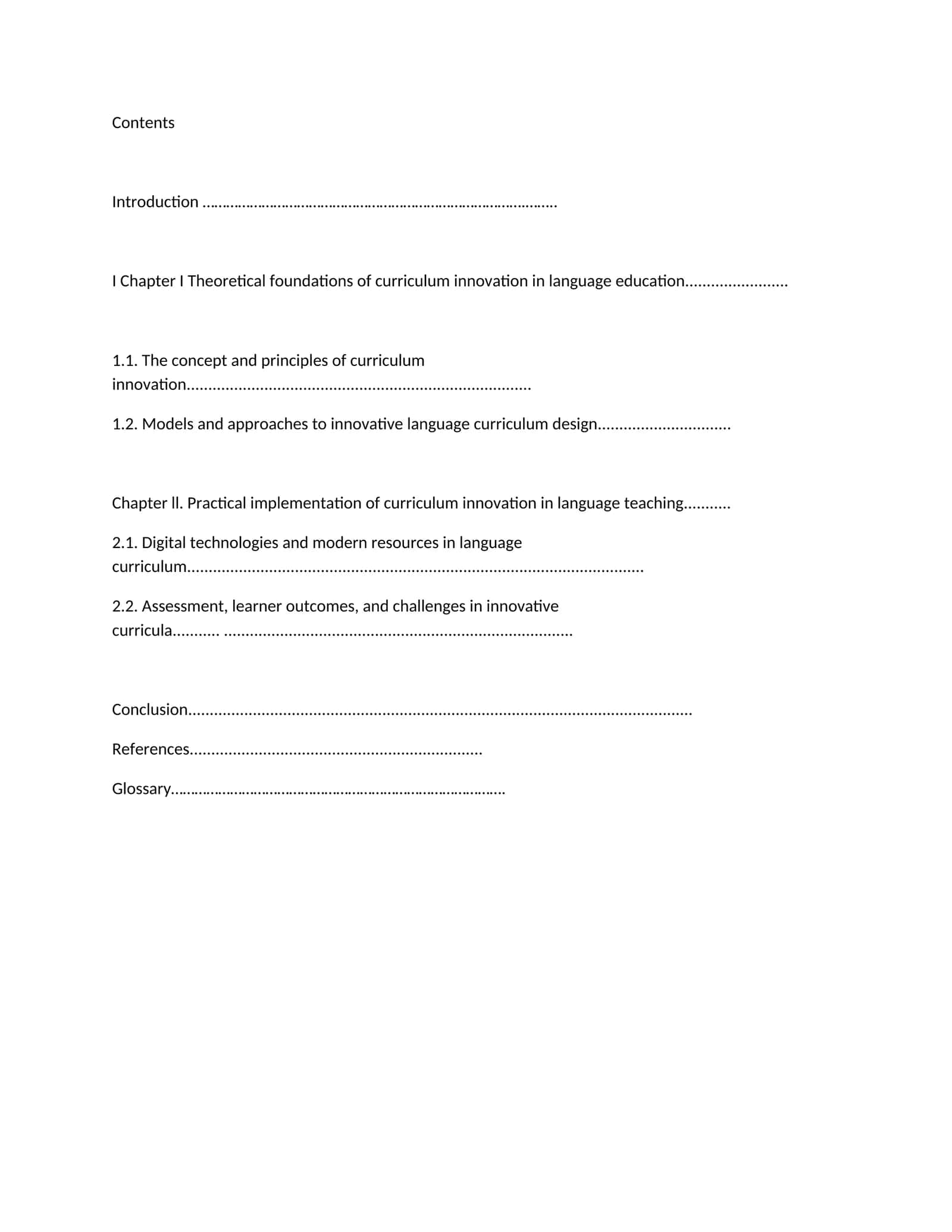 Curriculum innovation in language education