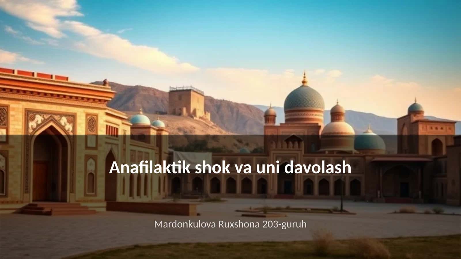 Anafilaktik shok va uni davolash
