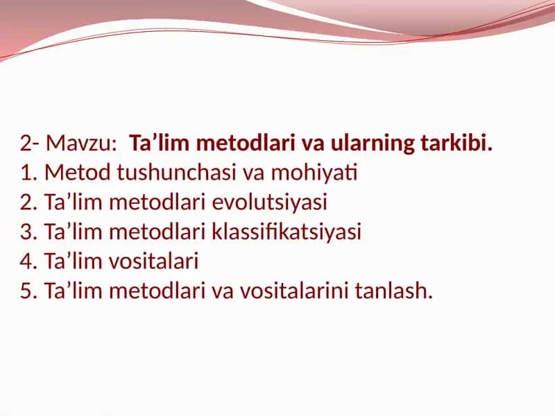 Ta’lim Metodlari