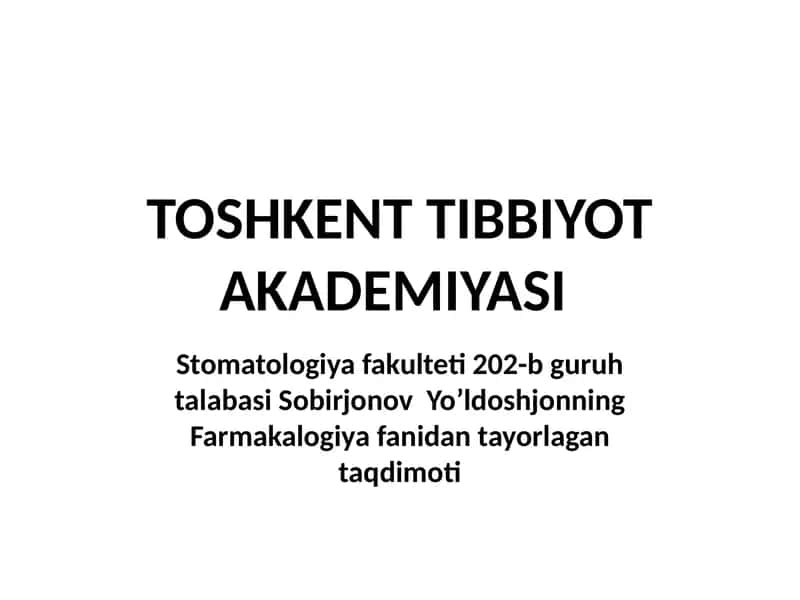 Epilepsiyaga qarshi qo’llaniladigan dorivositalari
