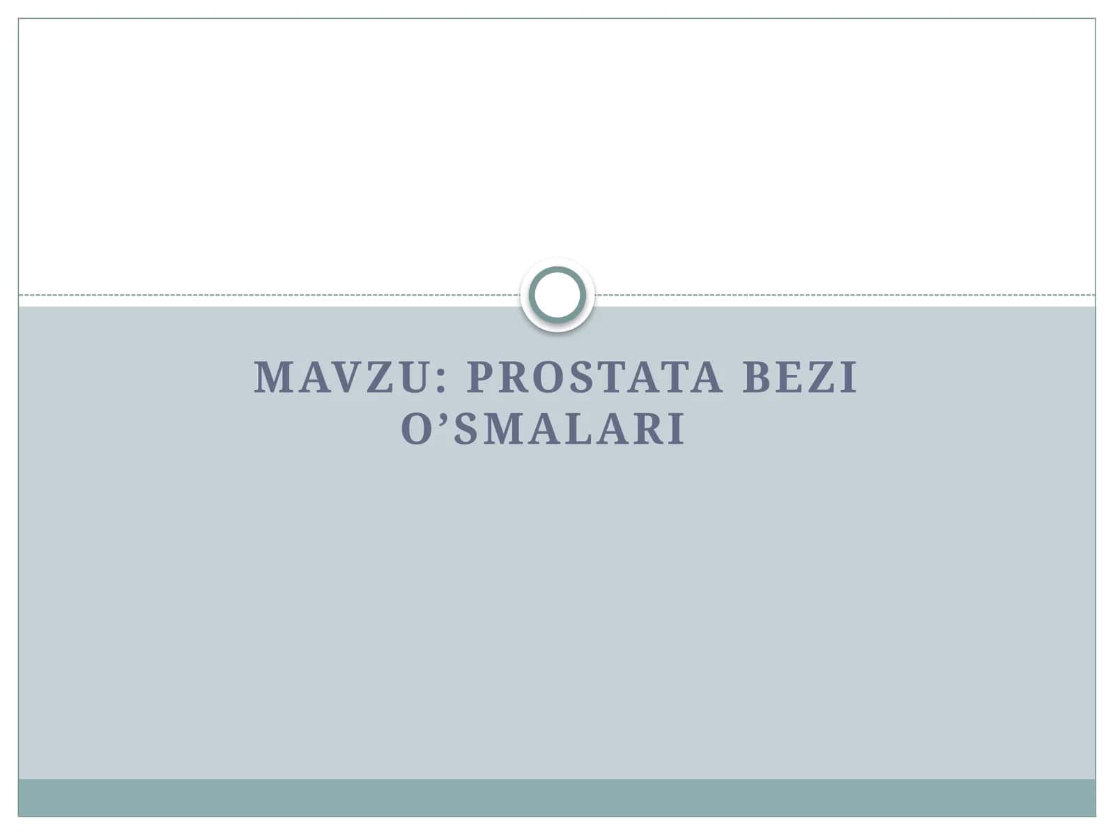 Prostata bezi o’smalari