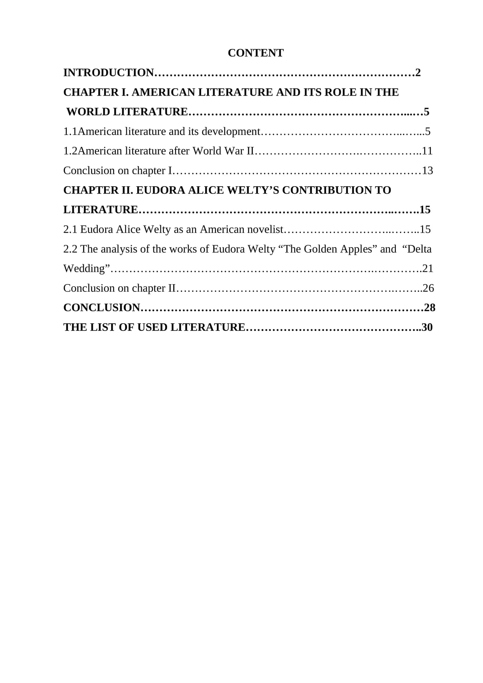 Eudora Alice Welty's Contribution to Literature