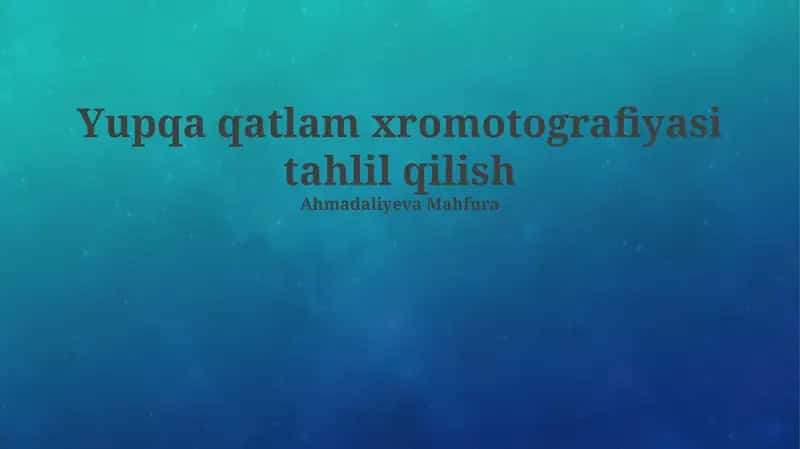 Nozik qatlamli xromatografiya
