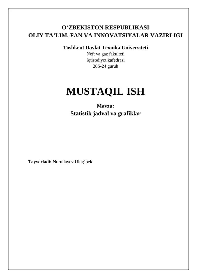 Statistik jadval va grafiklar