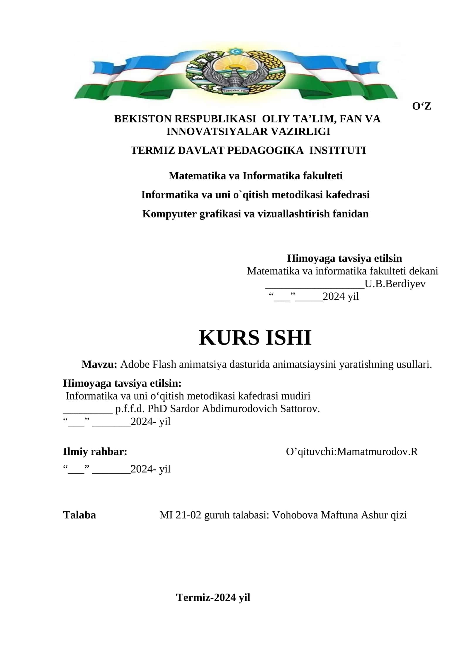 Adobe Flash animatsiya dasturida animatsiaysini yaratishning usullari