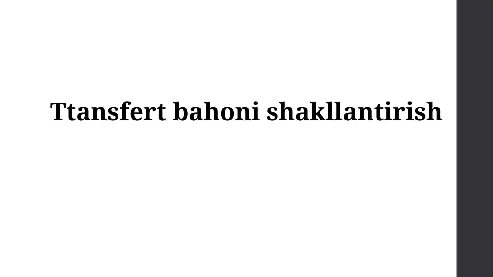Transfert narxlari