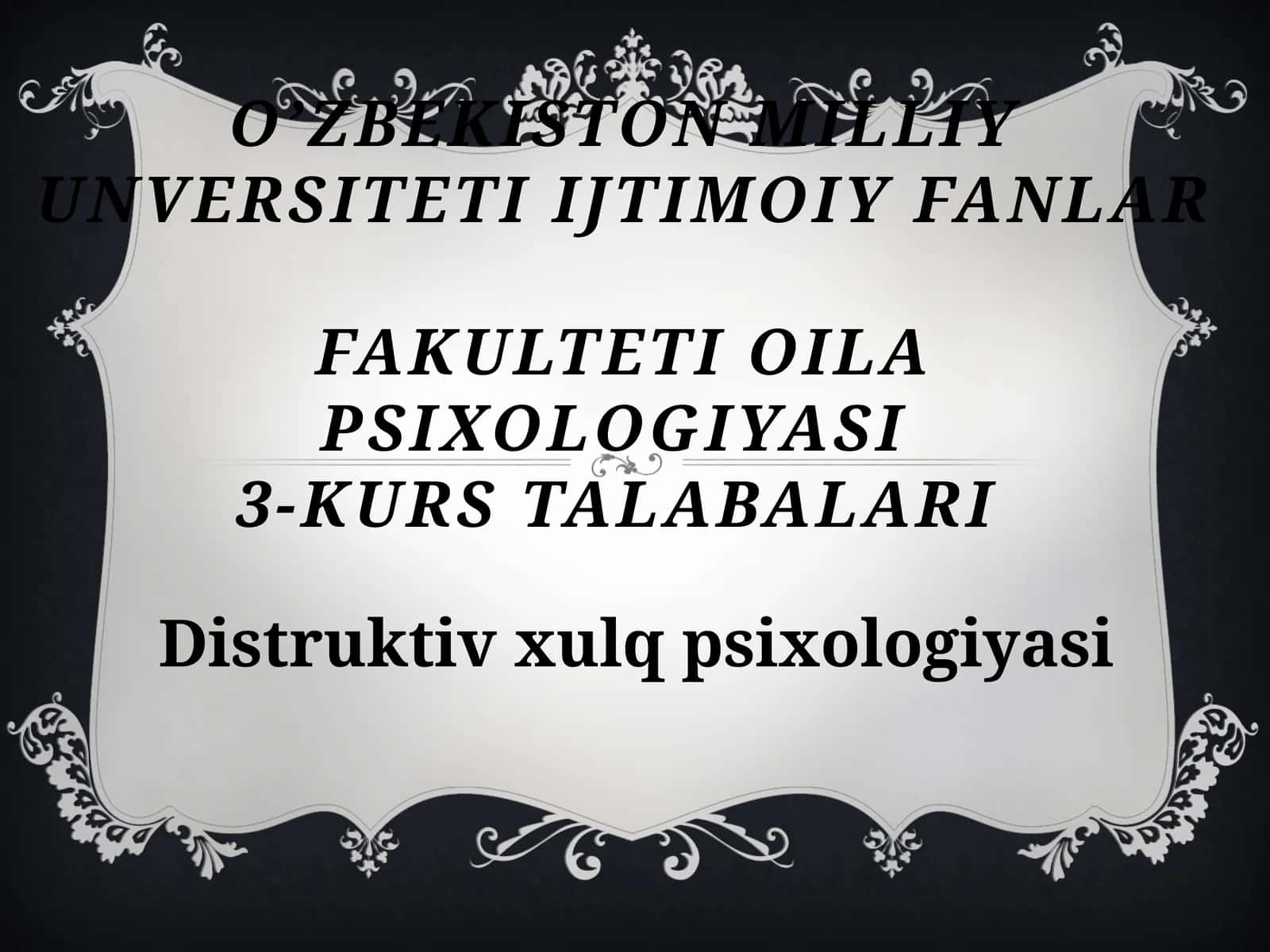 Distruktiv xulq psixologiyasi