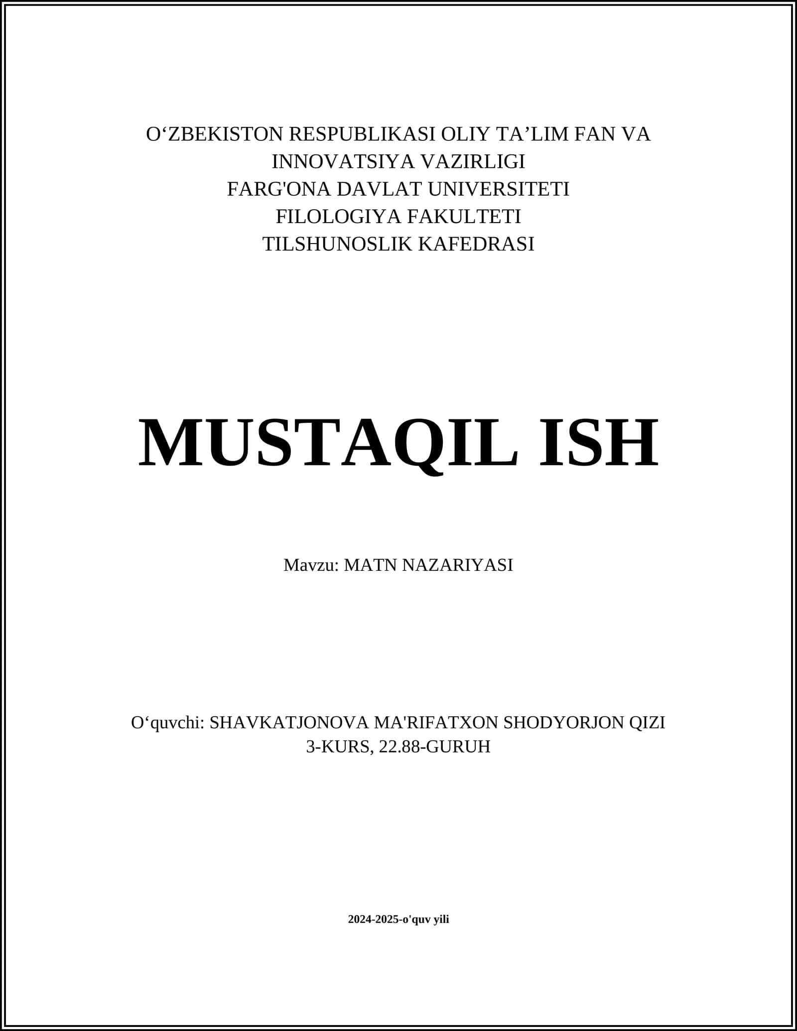 MATN NAZARIYASI