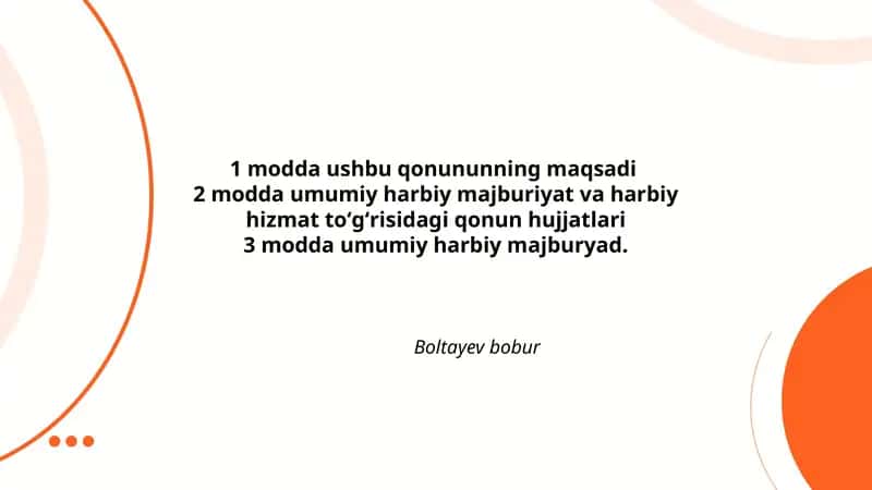 Qonunning maqsadi va amaliy ahamiyati