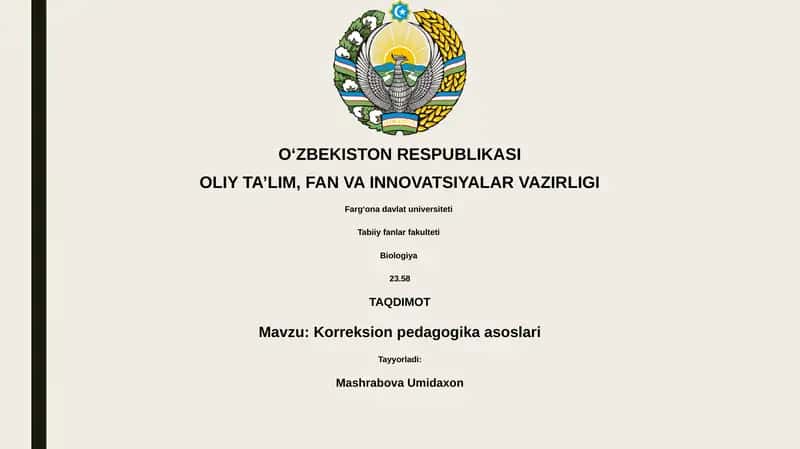 Korreksion pedagogika asoslari