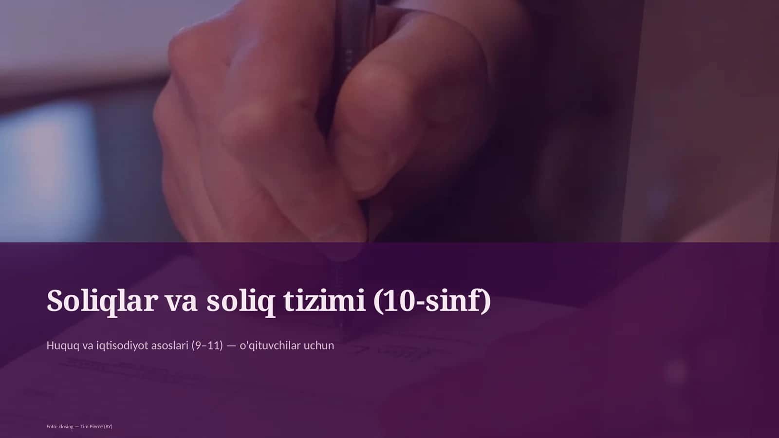 Soliqlar va soliq tizimi (10-sinf)