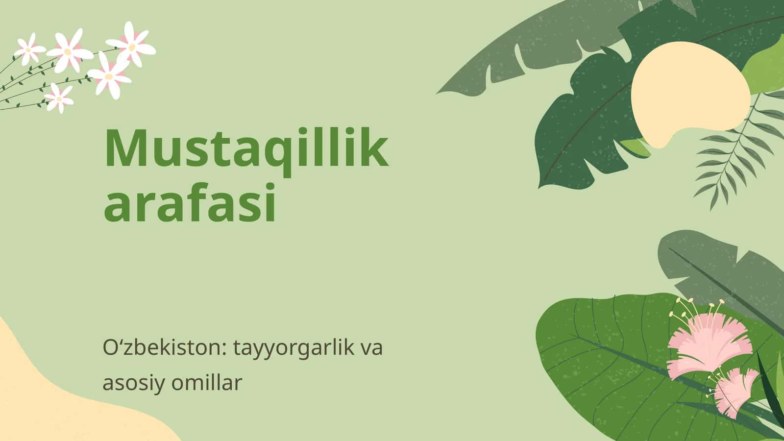 Oʻzbekiston: tayyorgarlik va asosiy omillar