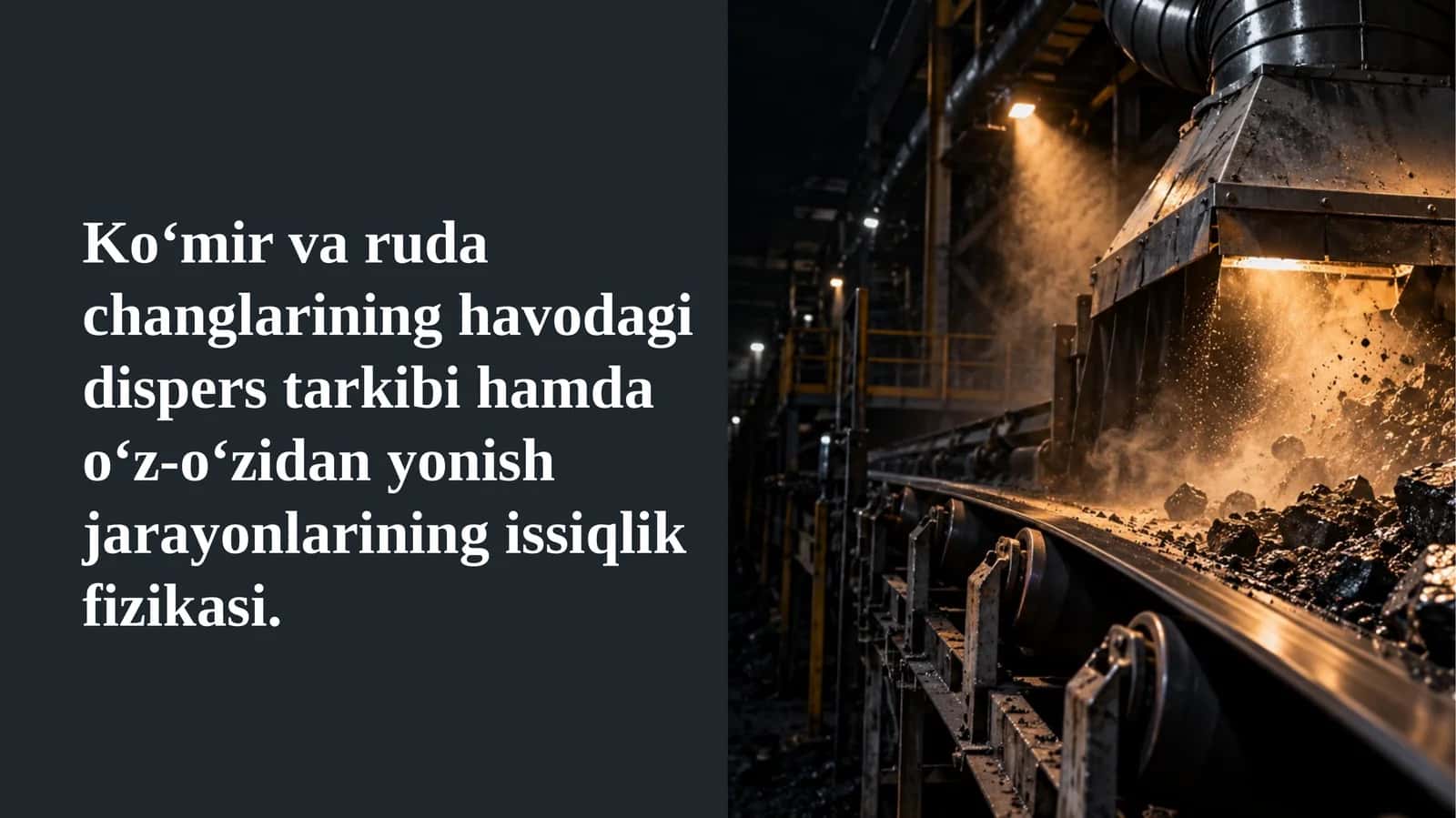 Ko‘mir varudachanglarining havoda disperst tarkibi