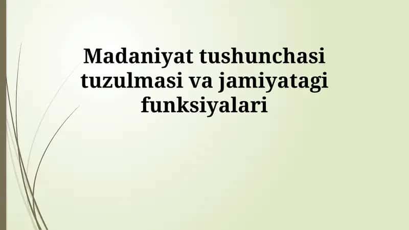 Madaniyat tushunchasi