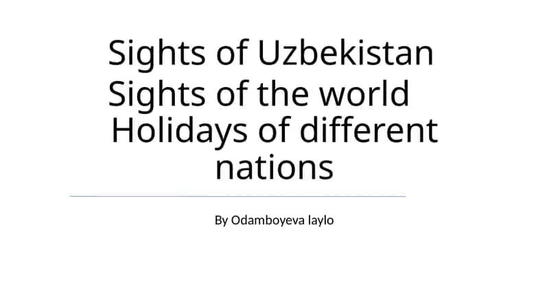 Sights of Uzbekistan