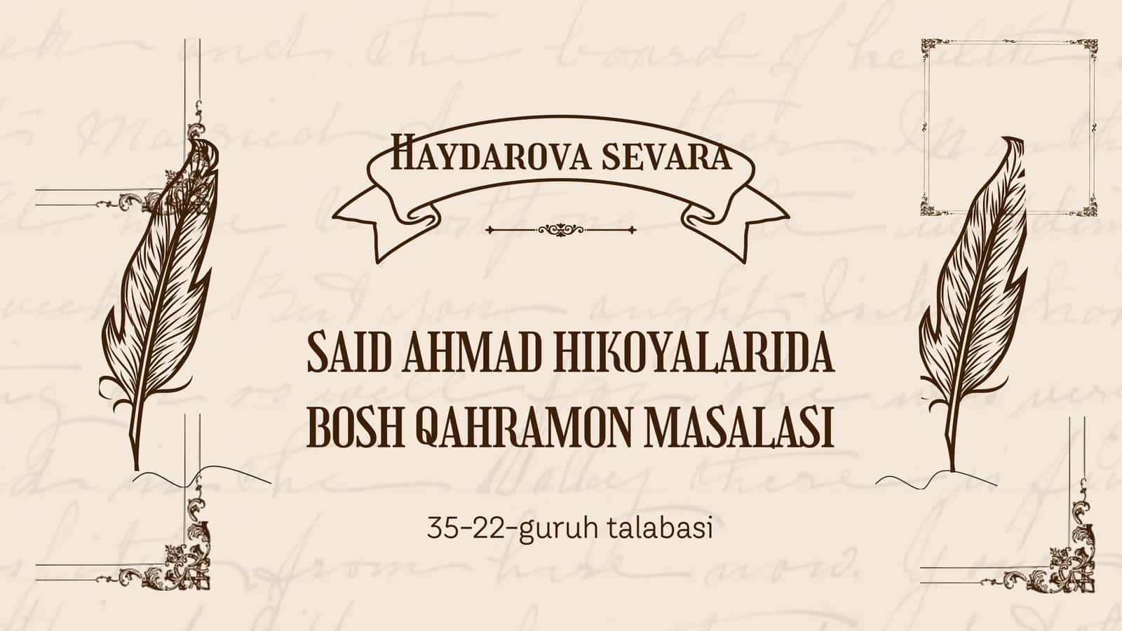 Said Ahmad hikoyalari