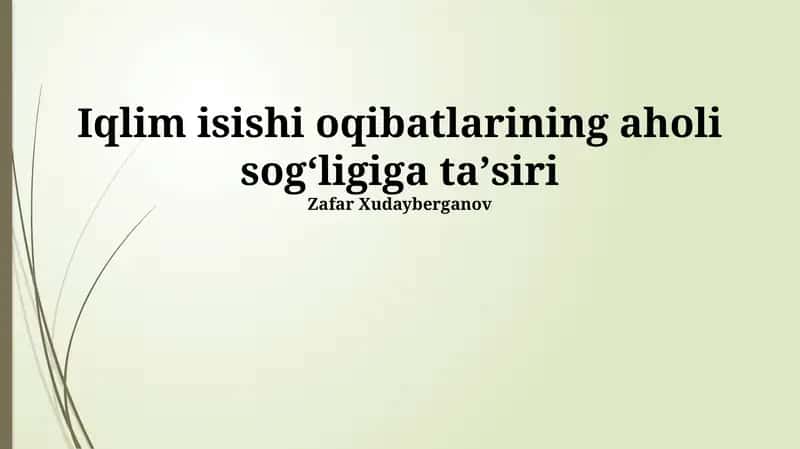 Iqlim isishi oqibatlarining aholi sogʻligiga taʼsiri