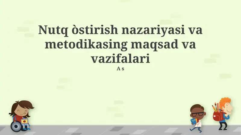 Nutq òstirish nazariyasi va metodikasi