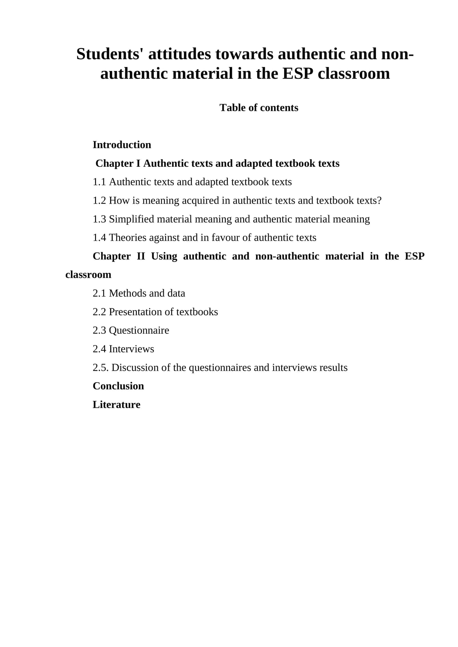 Students' attitudes towards authentic and non-authentic material in the ESP classroom