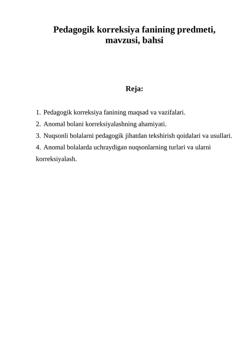 Pedagogik korreksiya fani