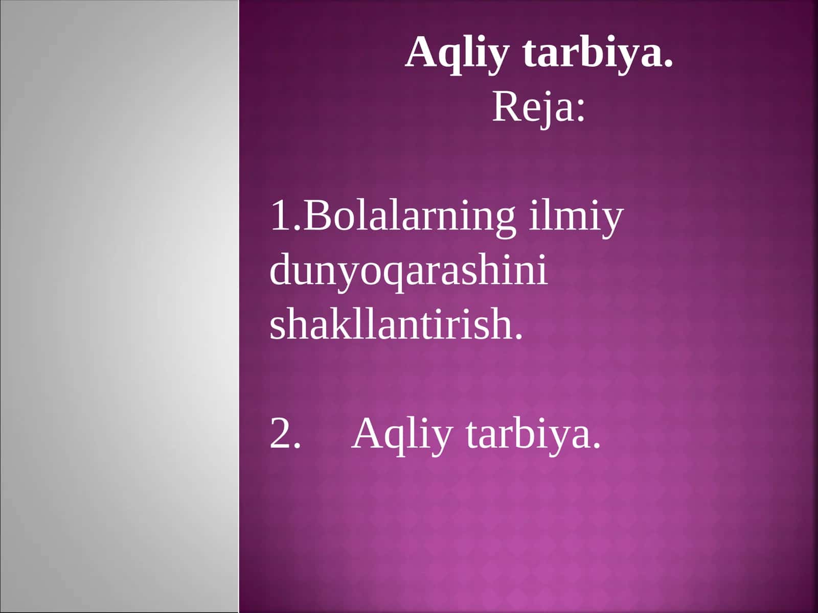 Aqliy tarbiya