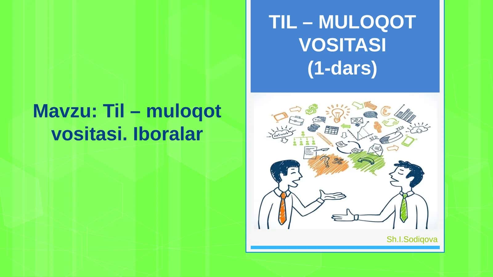 6-sinf Ona tili fanidan Til - muloqot vositasi, iboralar dars ishlanma