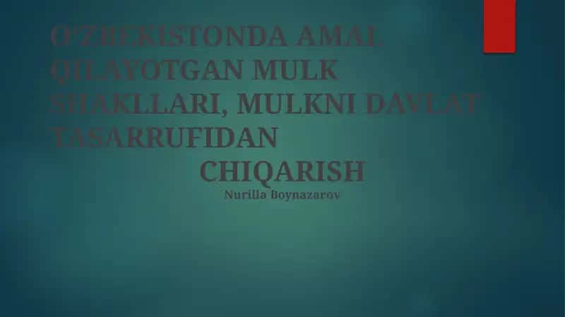 Oʻzbekistonda Amal Qilayotgan Mulk Shakllari, Mulkni Davlat Tasarrufidan Chiqarish