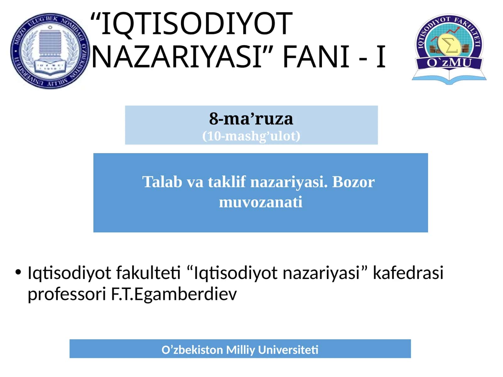 IQTISODIYOT NAZARIYASI