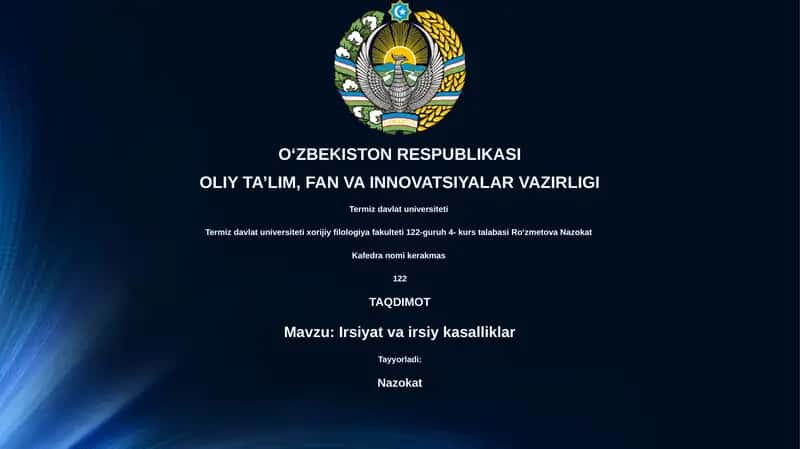 Irsiyat va irsiy kasalliklar