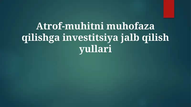Ekologik himoya samaradorlik