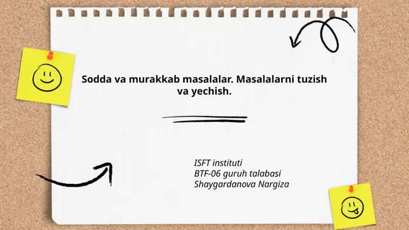 Sodda va murakkab masalalar