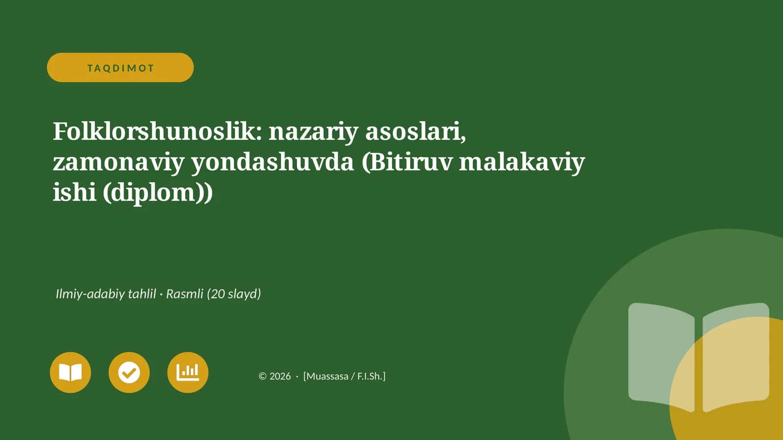 Folklorshunoslik: nazariy asoslari, zamonaviy yondashuvda (Bitiruv malakaviy ishi (diplom))
