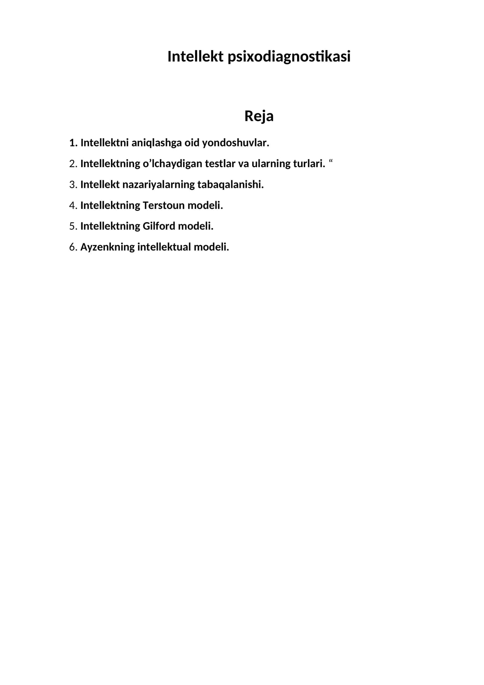 Intellekt psixodiagnostikasi