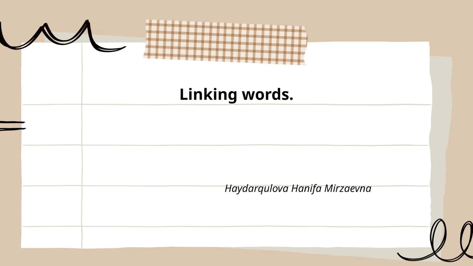 Linking words