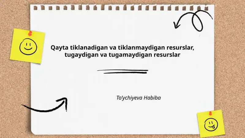 Qayta tiklanadigan va tiklanmaydigan resurslar