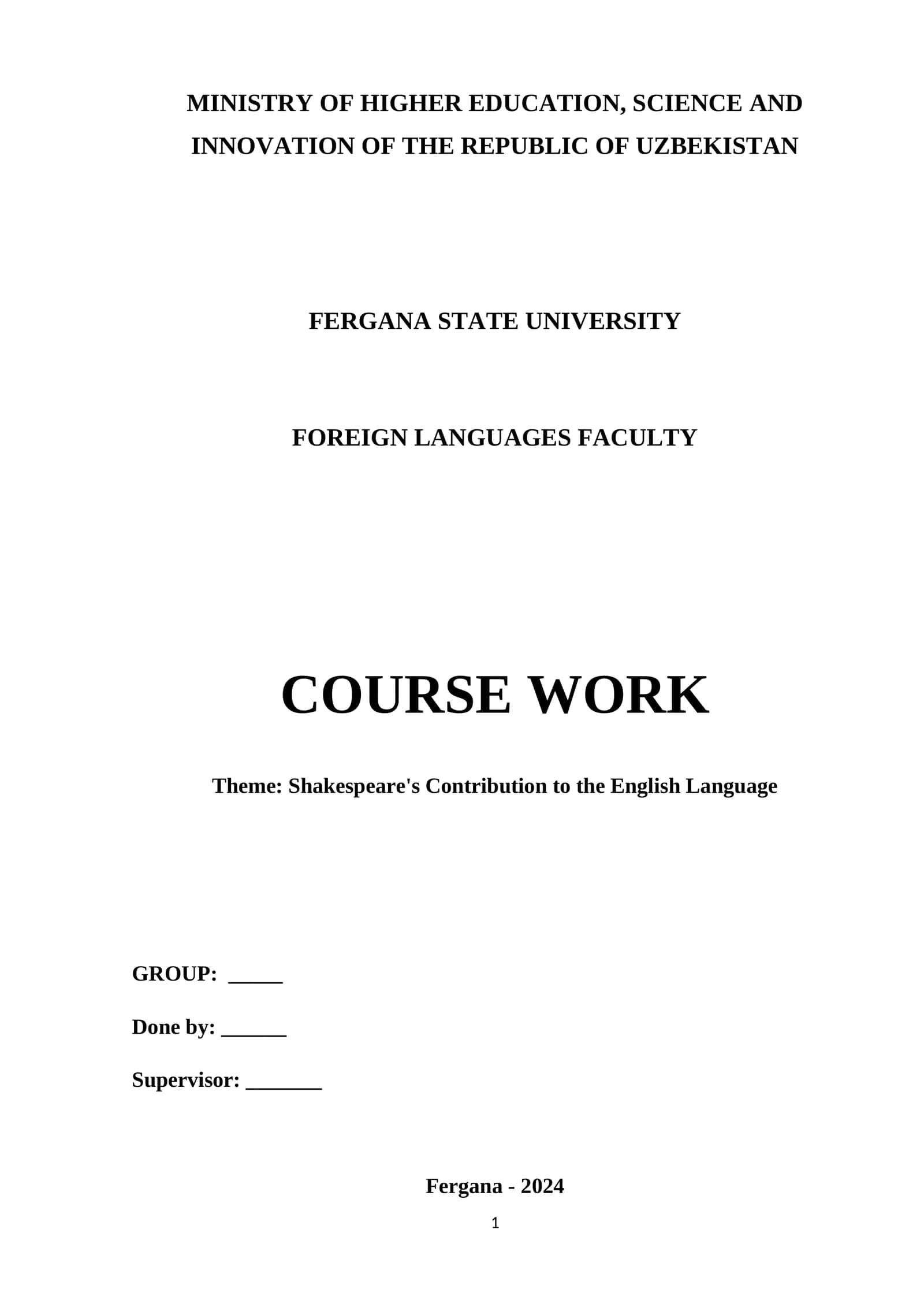 Shakespeare's Contribution to the English Language